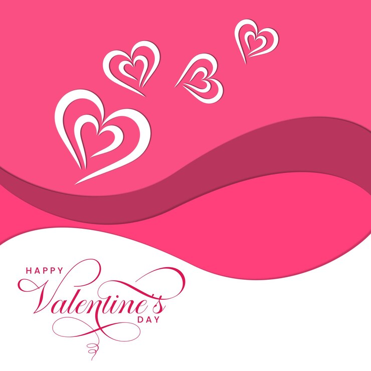 PSD bonne journée de la saint-valentin carte de cœur d'amour avec art vectoriel d'onde