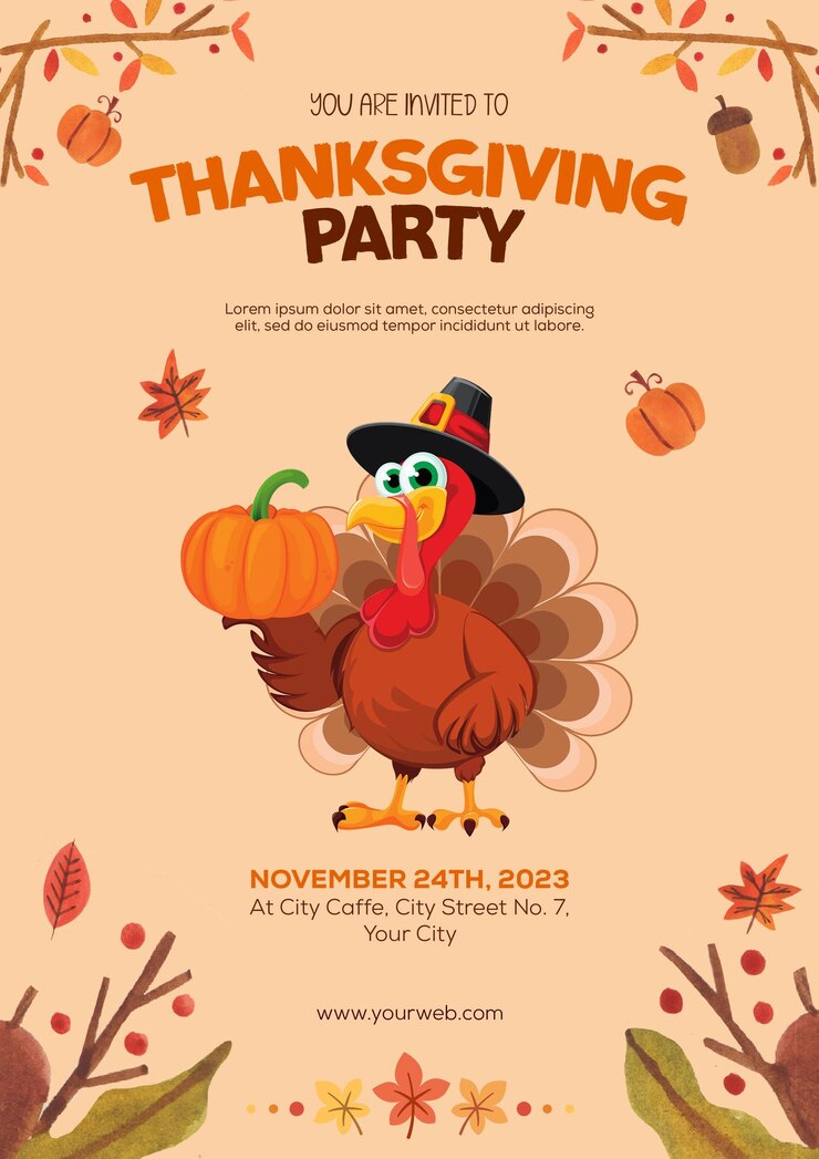 PSD bonne journée de thanksgiving post design modèle psd