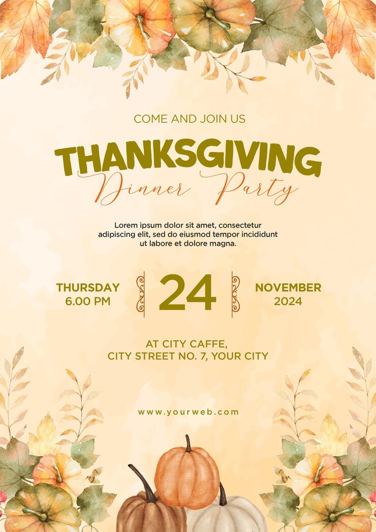 PSD bonne journée de thanksgiving post design modèle psd