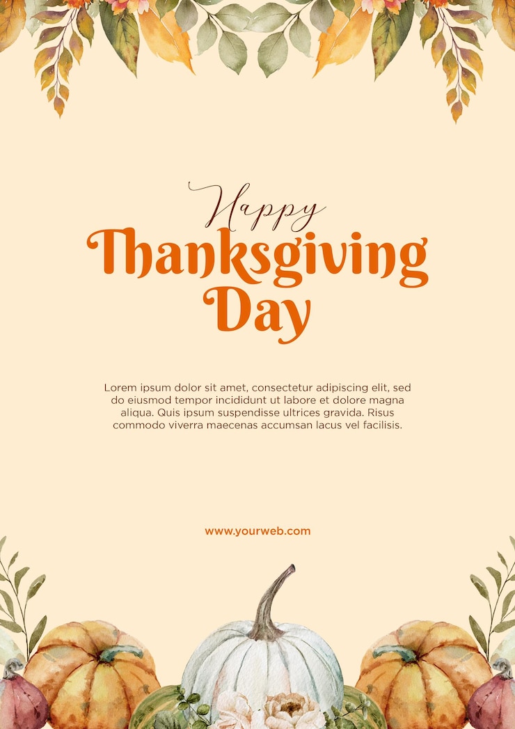 PSD bonne journée de thanksgiving post design modèle psd