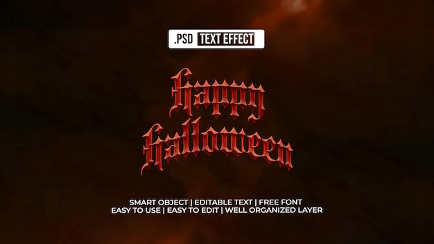 Bonne Nuit D'halloween Effet De Texte De Feu