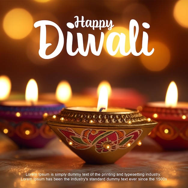 Bonne Publication De Diwali Avec Diiyas Psd