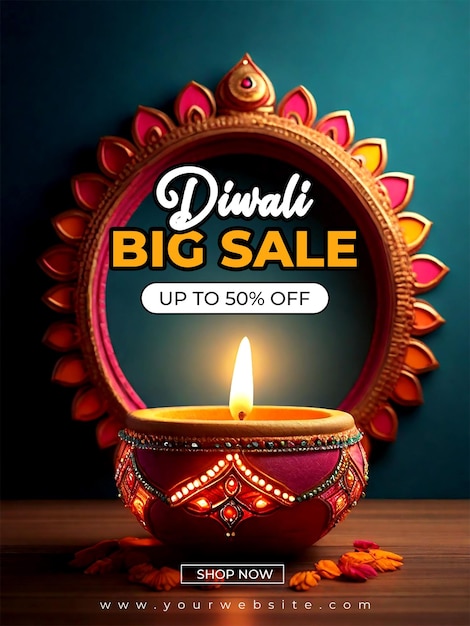 PSD bonne vente de la bannière de diwali