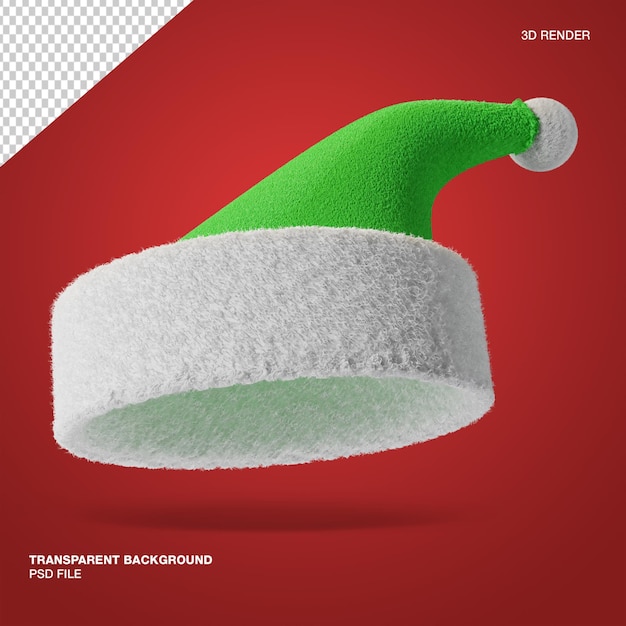 Bonnet De Noel 3d Avec Fond Transparent Rouge Rendu Isolé Psd