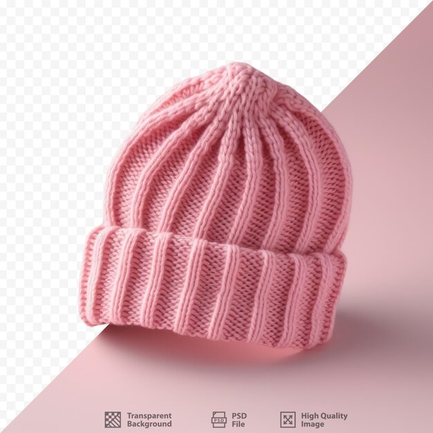 PSD un bonnet tricoté avec un bonnet tricoté rose dessus.