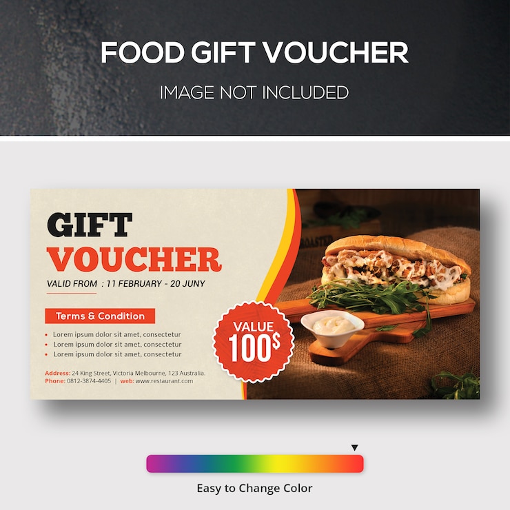 PSD bono de regalo de alimentos