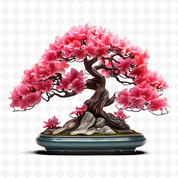 Un Bonsai Rose Avec Des Fleurs Roses Dessus