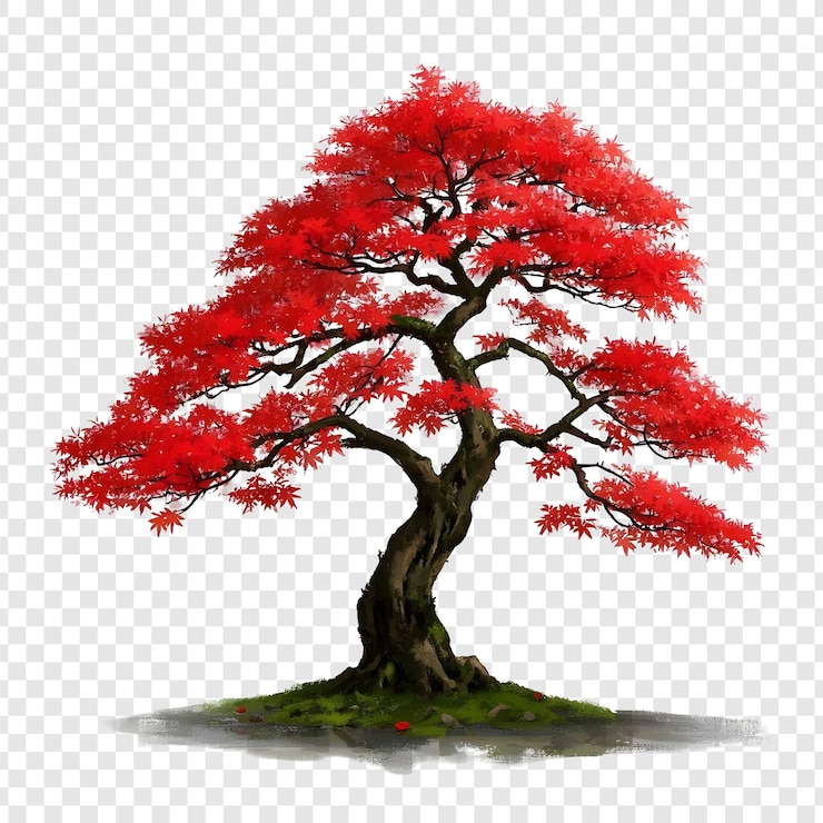 PSD le bonsaï rouge majestueux