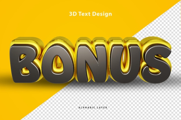 PSD bonus 3d-gerenderter textentwurf