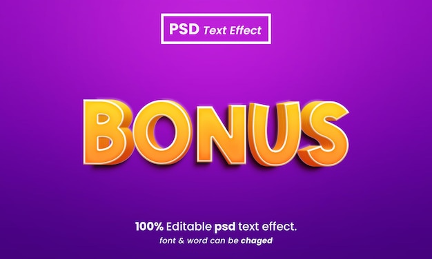 Bonus effetto testo psd modificabile 3d premium