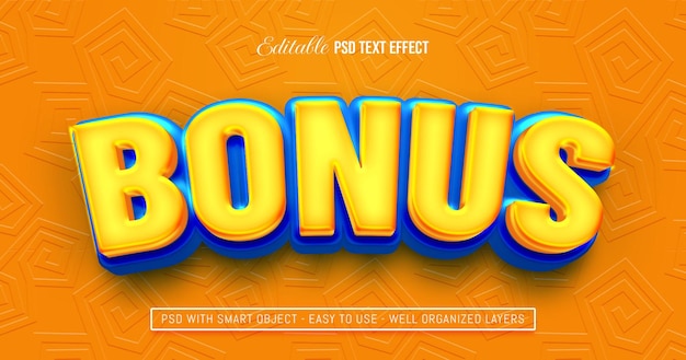 Bonus text editable 3D glossy style text effect