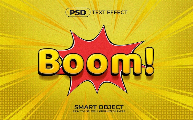Boom 3d Editable Text Effect style