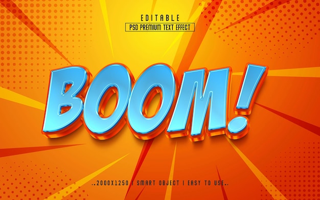 Boom 3d-texteffekt-stilvorlage premium