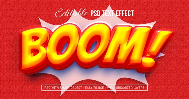 Boom-Texteffekt editierbarer 3D-Comic-Stil