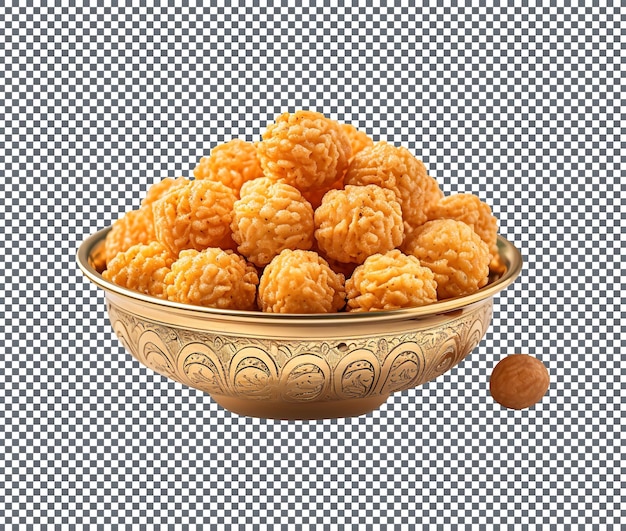 PSD boondi ke ladoo frais isolé sur un fond blanc