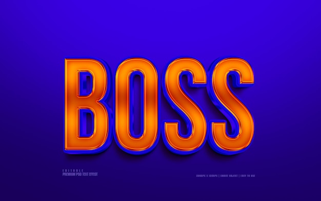 Boos Effet De Texte Psd Premium Modifiable