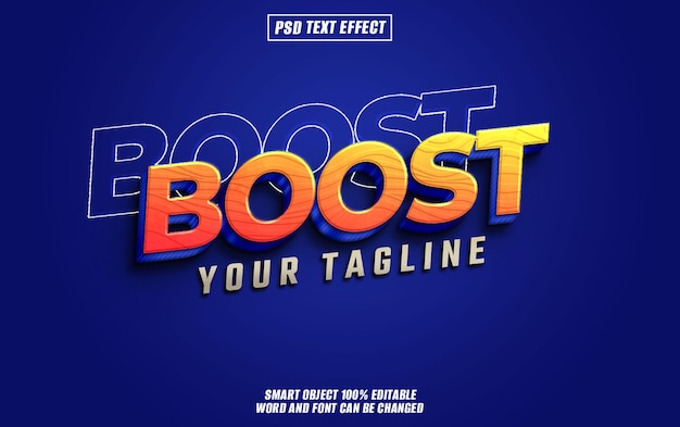 boost text effect font editable typography 3d text