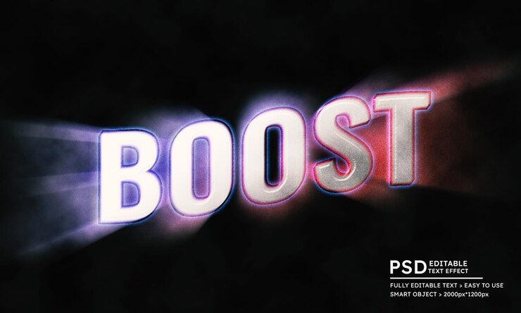 PSD booster l'effet de texte modifiable 3d