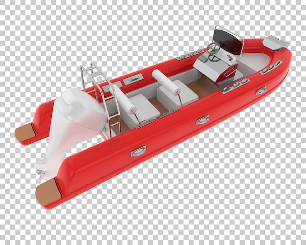 Boot auf transparentem hintergrund 3d-darstellung