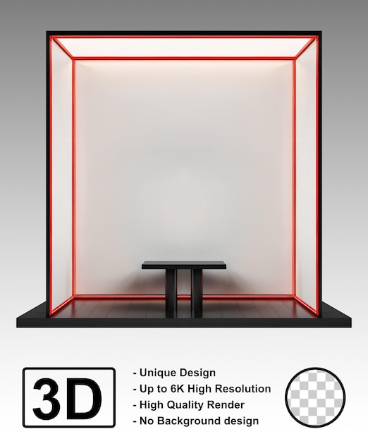 Booth d'événement Noir et rouge Design moderne de maquette pour l'affichage de l'exposition de produits