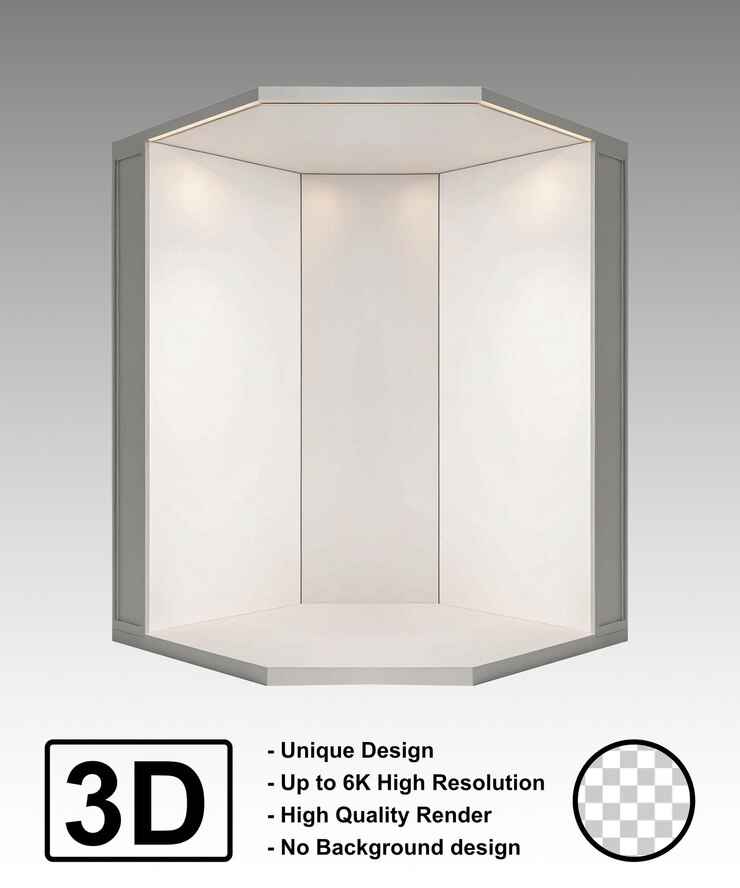 PSD booth event white color mockup design per lo sfondo della vetrina del prodotto