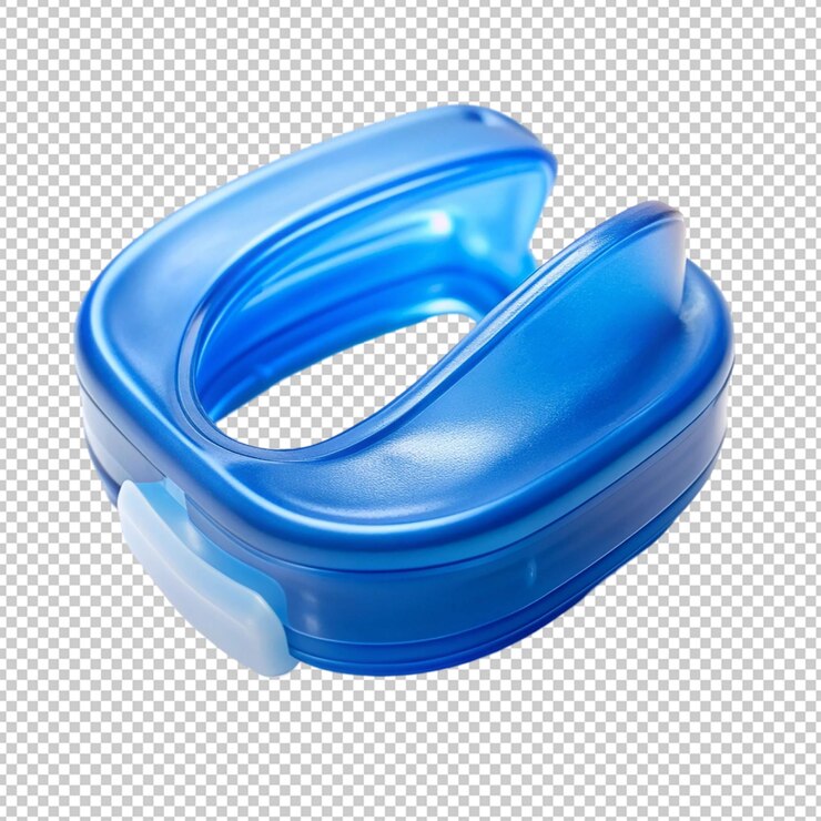 PSD boquilla contra el ronquido en azul sobre un fondo transparente