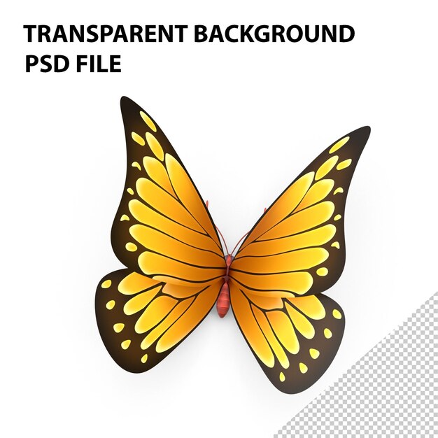 PSD borboleta laranja png