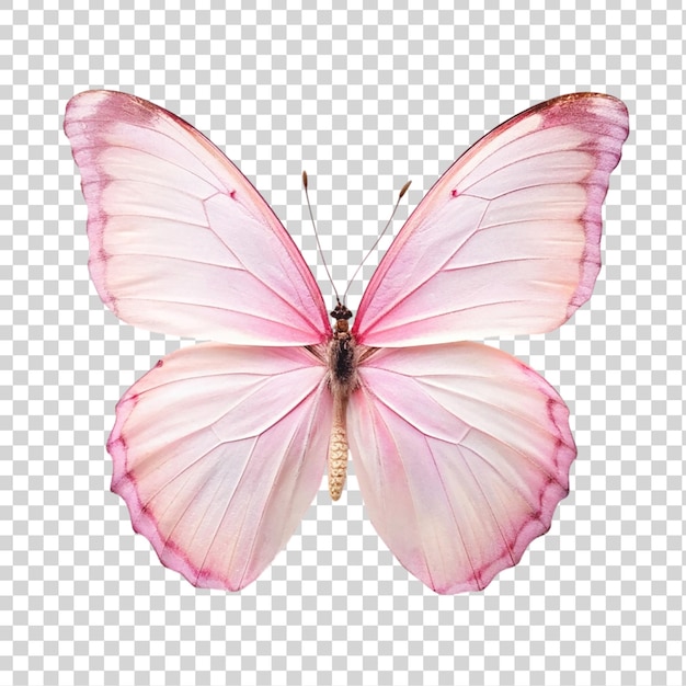 PSD borboleta rosa isolada em um fundo transparente