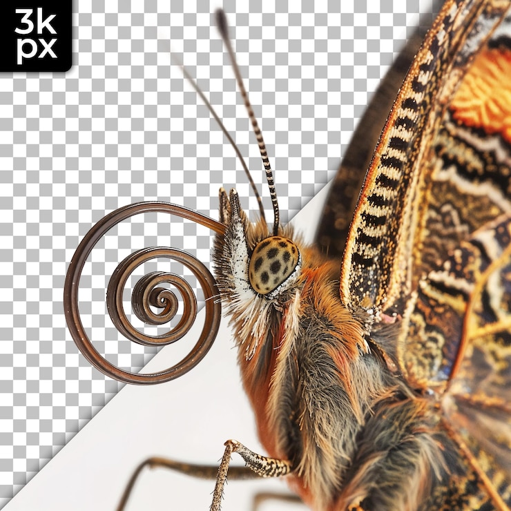 PSD borboleta vibrante com asas intrincadas em fundo transparente