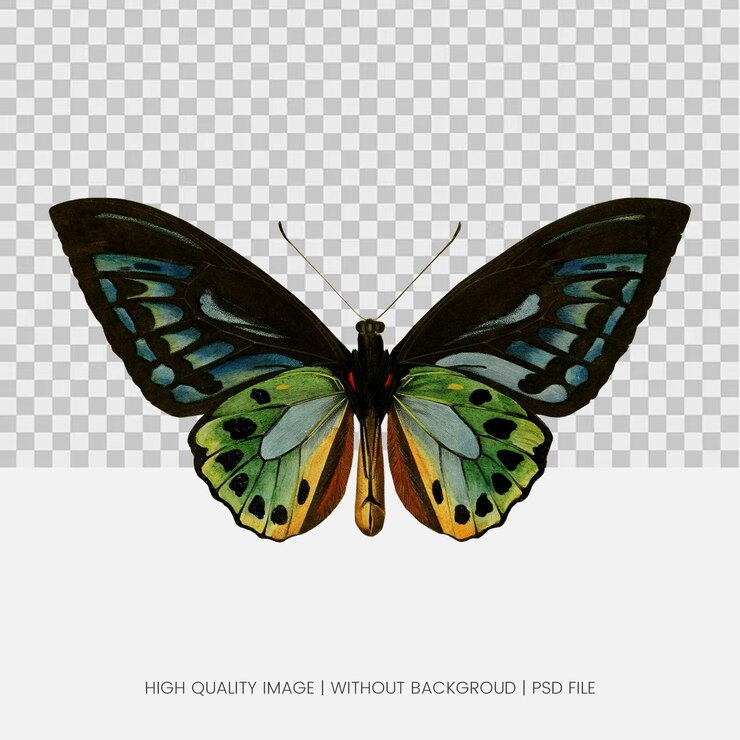 PSD borboleta vintage verde