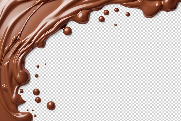 Borda de chocolate derretido cortada manualmente em transparente