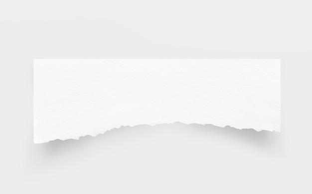 Bordas de papel rasgadas Textura de papel rasgado Etiqueta de papel Folha de papel branco para fundo com traçado de recorte Imagem fechada