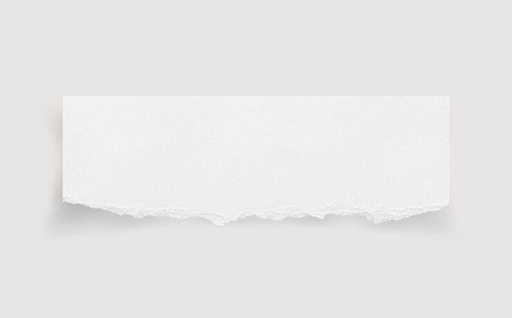 PSD bordas de papel rasgadas textura de papel rasgado etiqueta de papel folha de papel branco para fundo com traçado de recorte imagem fechada