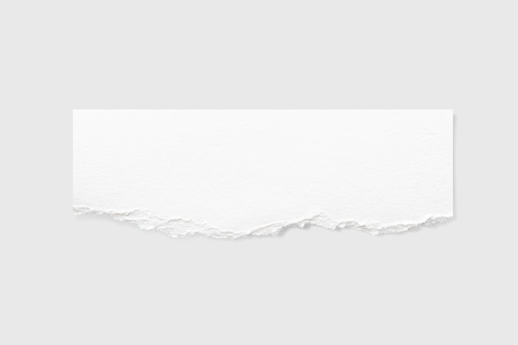 PSD bordas de papel rasgado textura de papel rasgado etiqueta de papel folha de papel branco para plano de fundo com traçado de recorte close-up