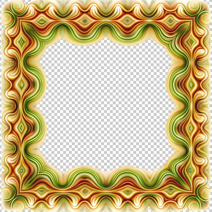 PSD borde distorsionado en un fondo transparente