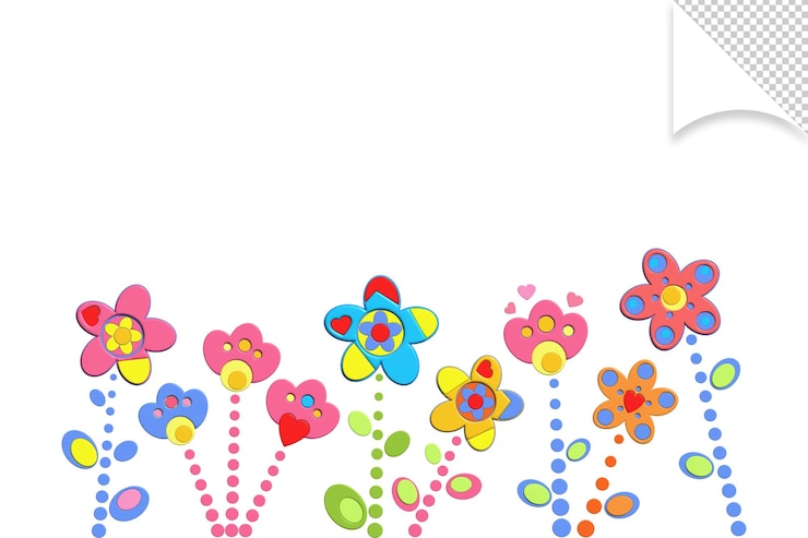PSD un borde floral colorido con la palabra amor en él.