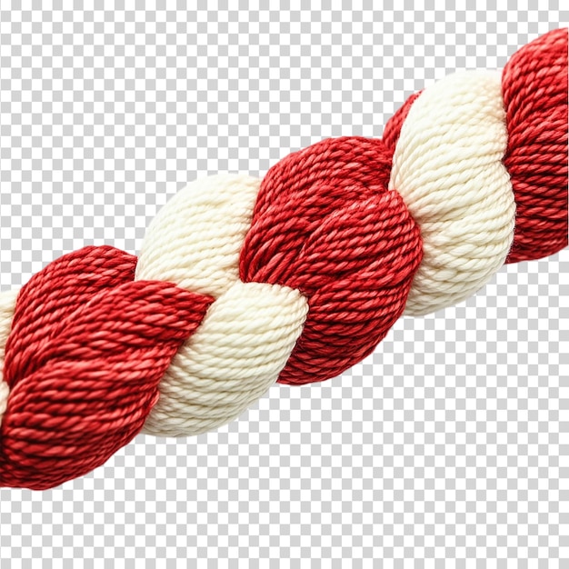 El borde del hilo es de color rojo aislado sobre un fondo transparente