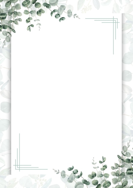 Border de page d'art de stationnement A4 à l'aquarelle florale simple