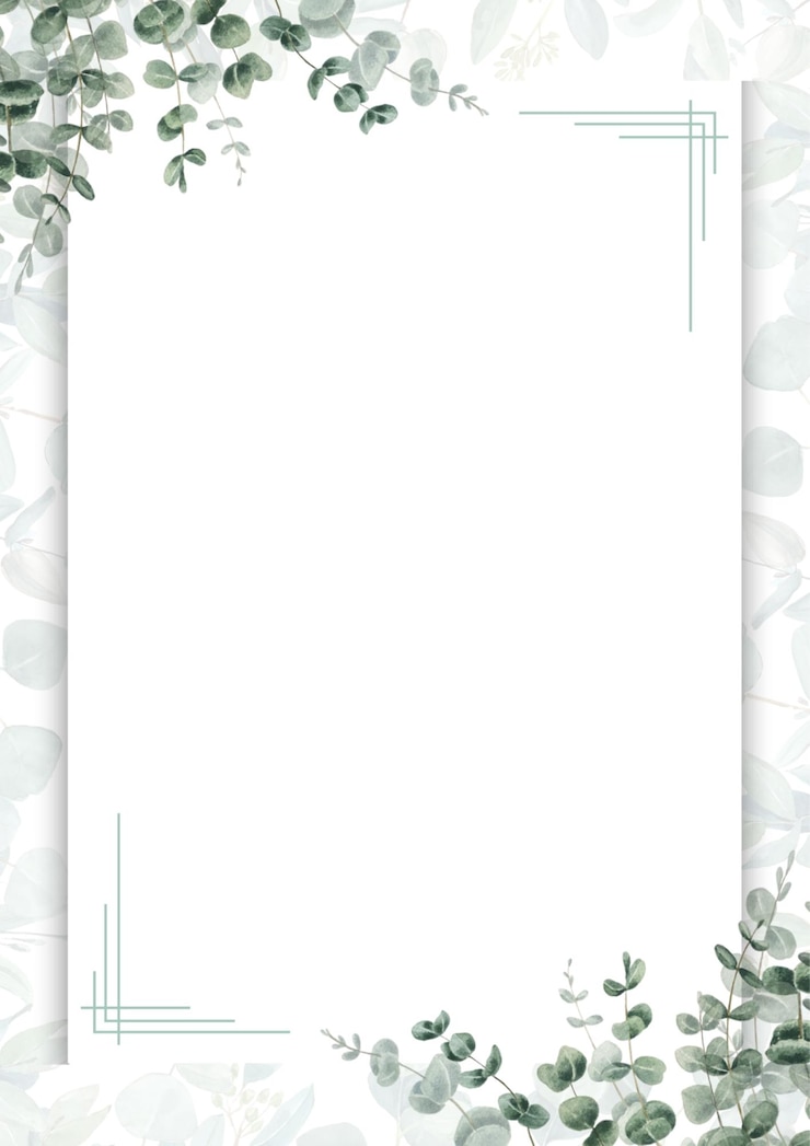 PSD border de page d'art de stationnement a4 à l'aquarelle florale simple