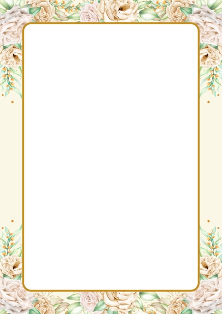 Border de page florale dorée et blanche