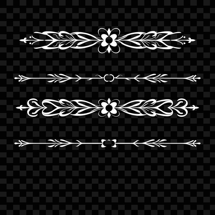 PSD los bordes decorativos se dividen perfectamente para su uso como separadores decorativos en diseños o documentos