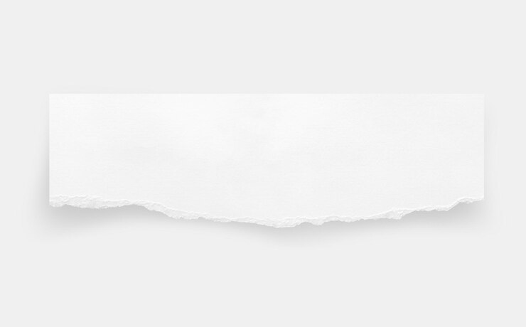 PSD bordes de papel rasgados textura de papel rasgado etiqueta de papel hoja de papel blanco para fondo con trazado de recorte imagen de primer plano