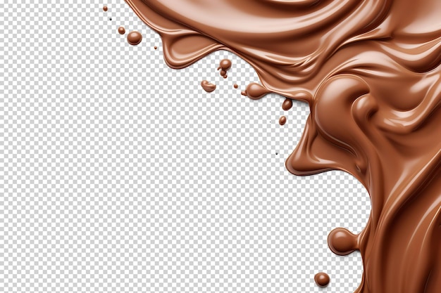 Bordo di cioccolato fuso Ritaglio manuale su trasparente