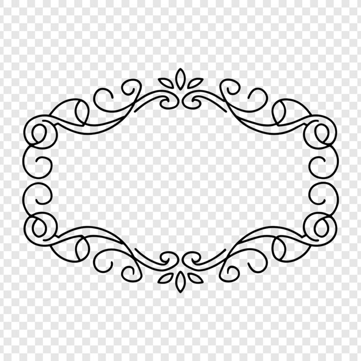PSD une bordure décorative élégante en ligne noire