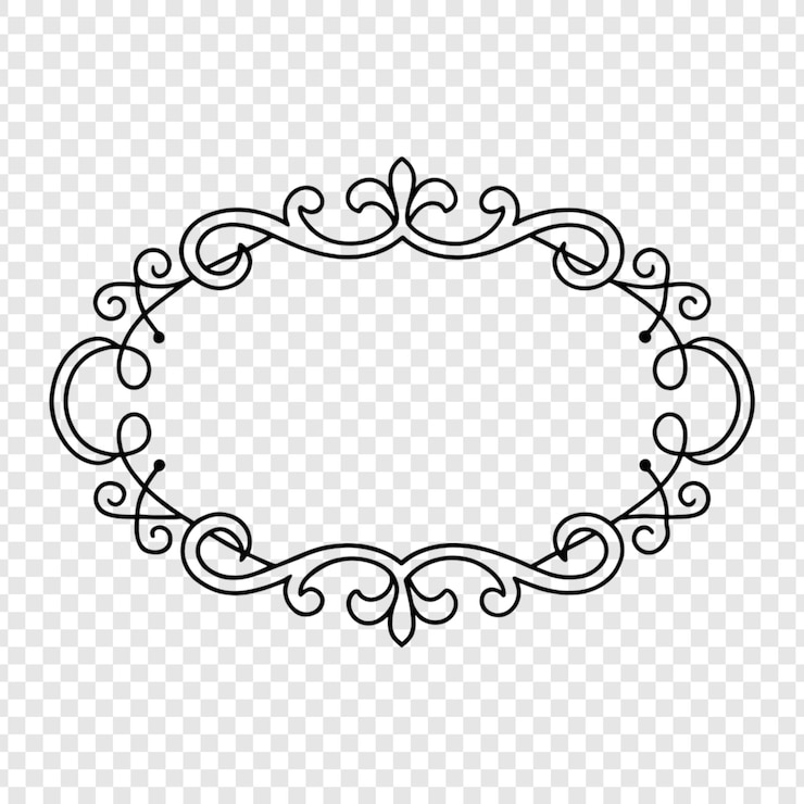 PSD une bordure décorative élégante en ligne noire