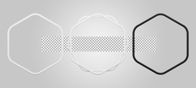 Bordure d'image de cadre sur fond transparent rendu 3D