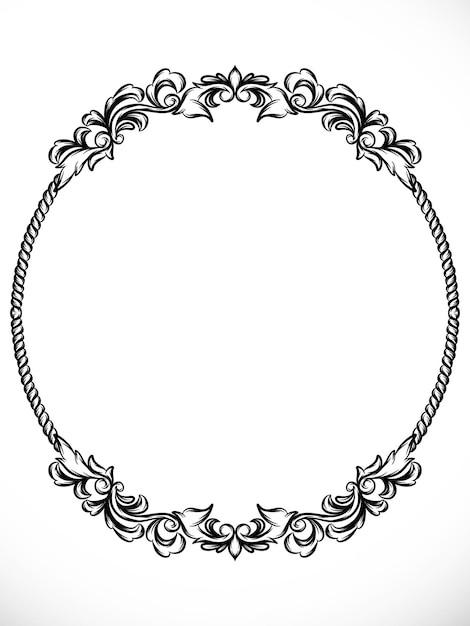 Bordure Ornement Simple Vintage Or Noir Blanc