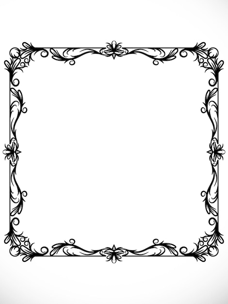 Bordure Ornement Simple Vintage Or Noir Blanc