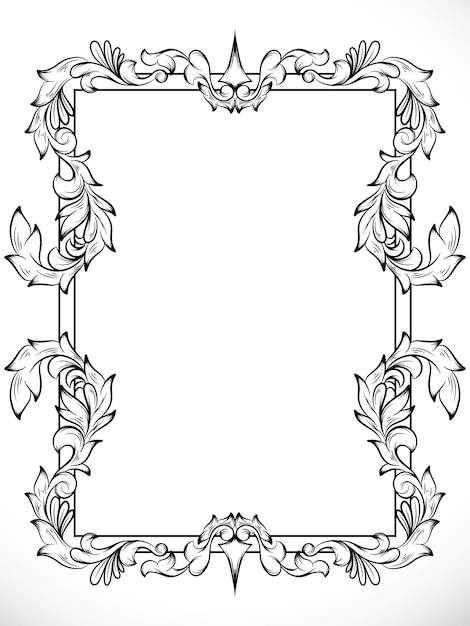 Bordure Ornement Vintage Simple Or Blanc Noir Jaune