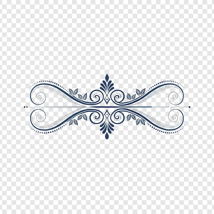 PSD une bordure ornementale élégante avec des tourbillons et des feuilles